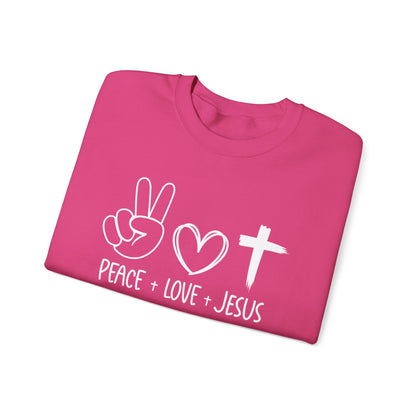 PEACE LOVE JESUS - MEDIUM-HEAVY WEIGHT SWEATSHIRT