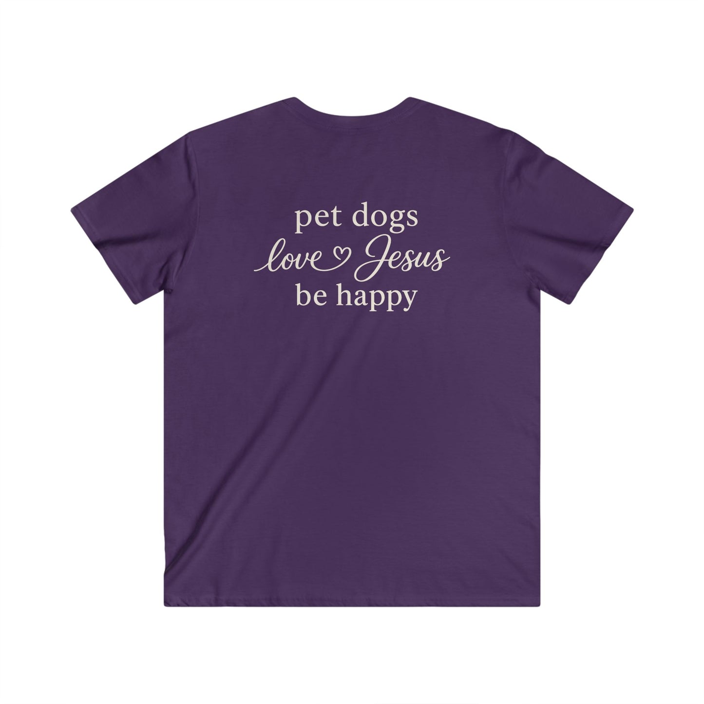 PET DOGS LOVE JESUS - V-NECK PREMIUM T-SHIRT
