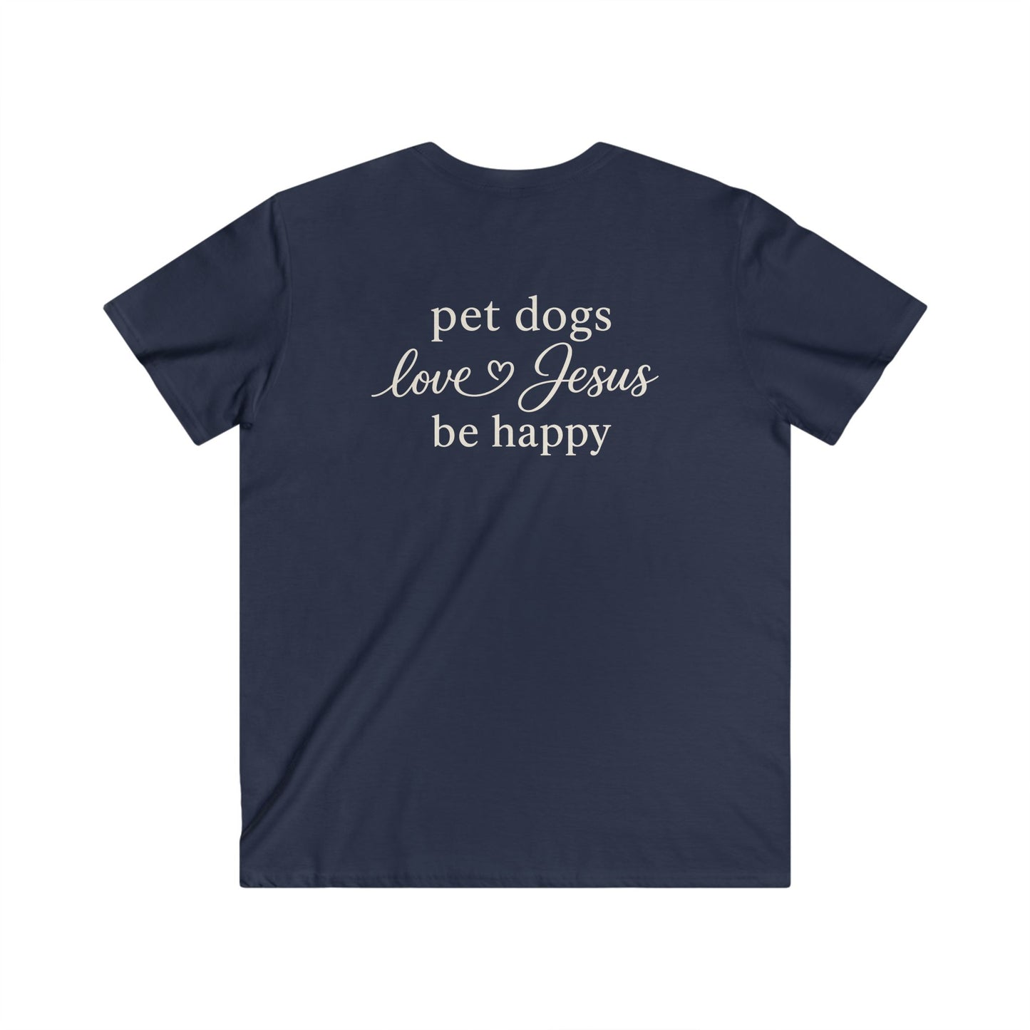PET DOGS LOVE JESUS - V-NECK PREMIUM T-SHIRT
