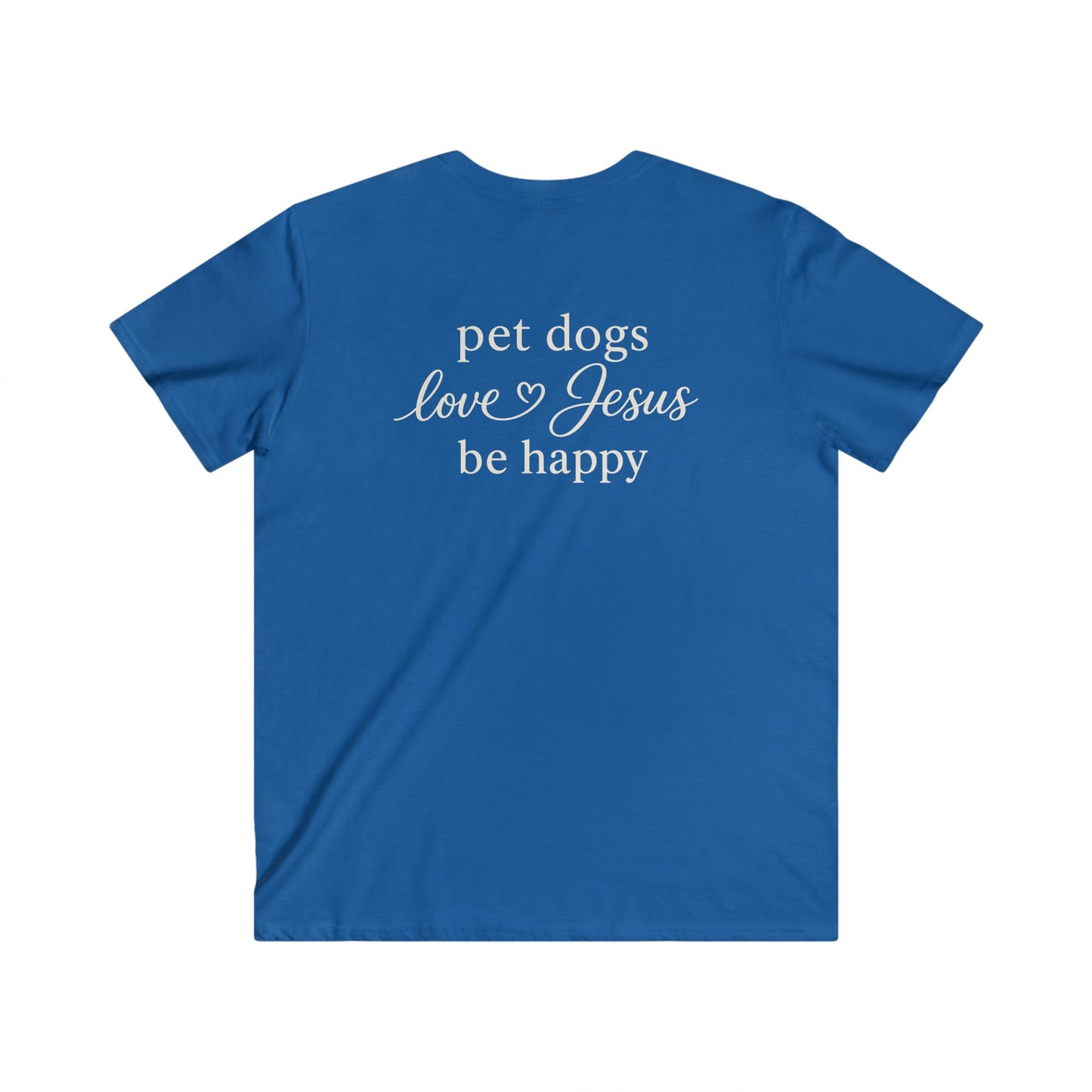 PET DOGS LOVE JESUS - V-NECK PREMIUM T-SHIRT