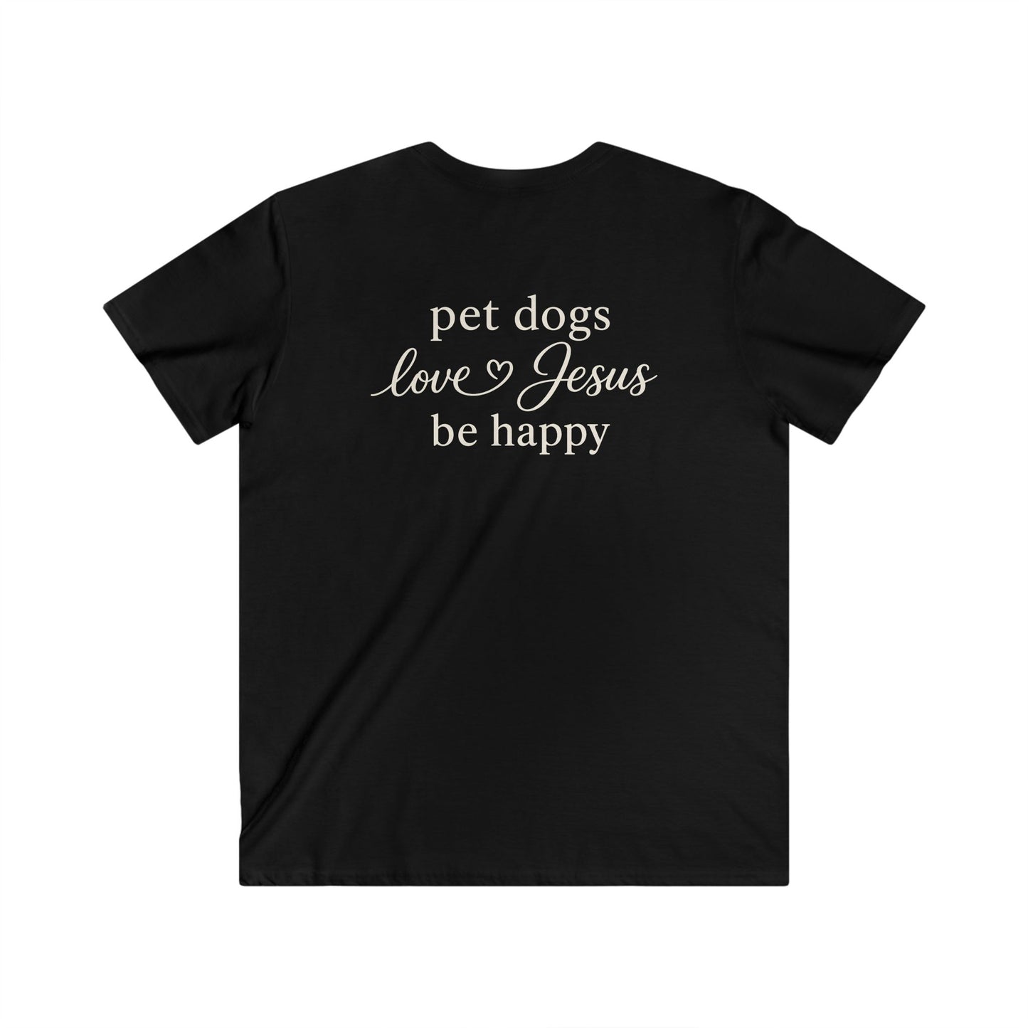 PET DOGS LOVE JESUS - V-NECK PREMIUM T-SHIRT