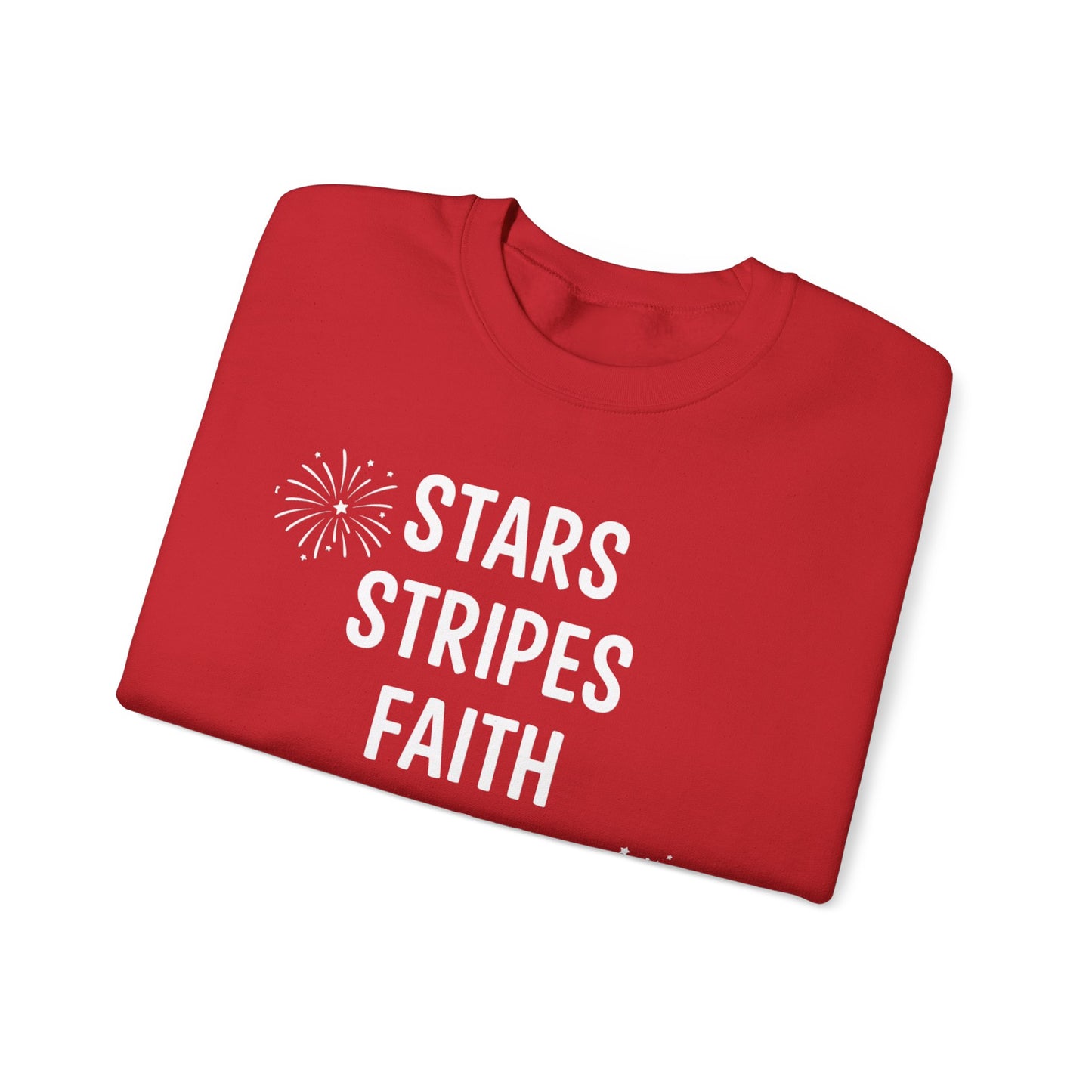 STARS STRIPES FAITH FREEDOM - MEDIUM-HEAVY WEIGHT SWEATSHIRT