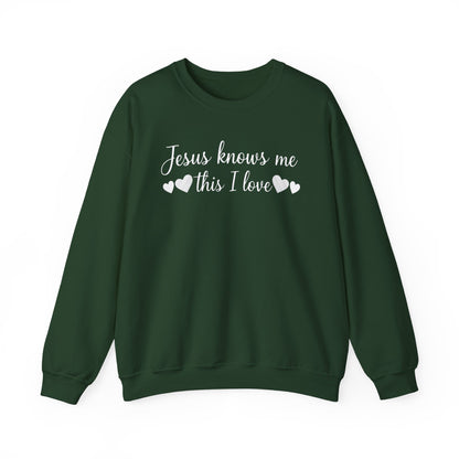 JESUS KNOWS ME THIS I LOVE - MEDIUM-HEAVY WEIGHT SWEATSHIRT