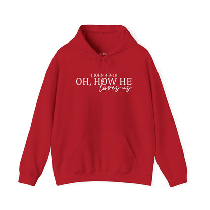 OH, HOW HE LOVES US - MEDIUM-HEAVY WEIGHT HOODIE