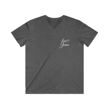 PET DOGS LOVE JESUS - V-NECK PREMIUM T-SHIRT