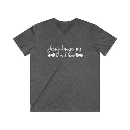 JESUS KNOWS ME  - V-NECK PREMIUM T-SHIRT