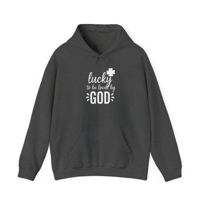 LUCKY TO BE LOVED BY GOD - MEDIUM-HEAVY WEIGHT HOODIE
