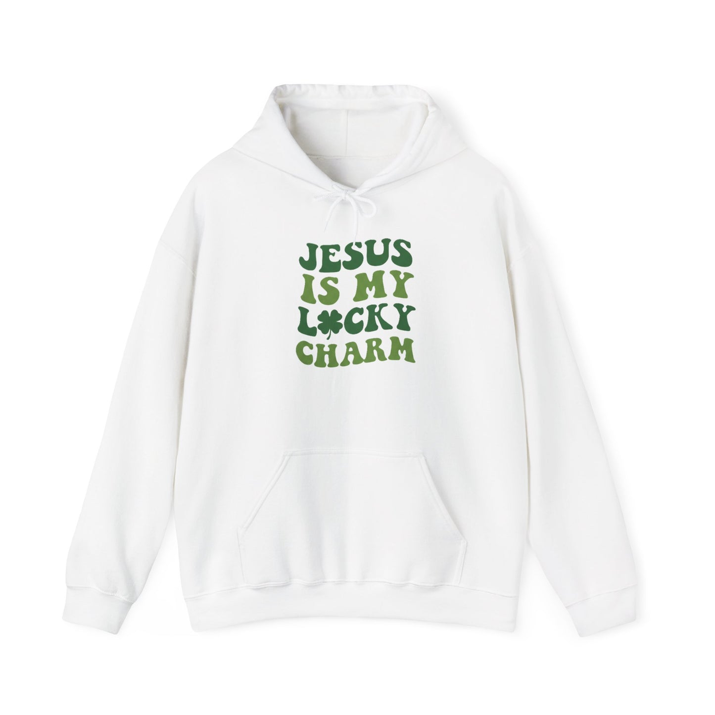 JESUS IS MY LUCKY CHARM - MEDIUM-HEAVY WEIGHT HOODIE