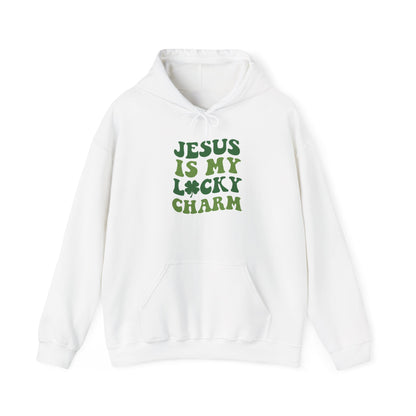 JESUS IS MY LUCKY CHARM - MEDIUM-HEAVY WEIGHT HOODIE